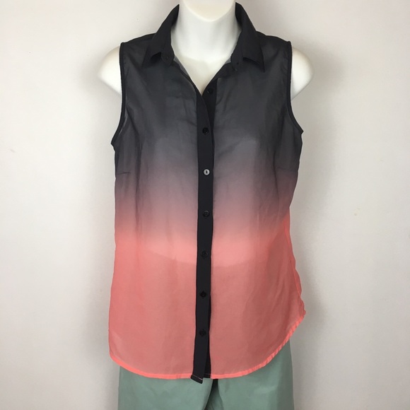 Faded black to Rose sleeveless blouse - Picture 1 of 5